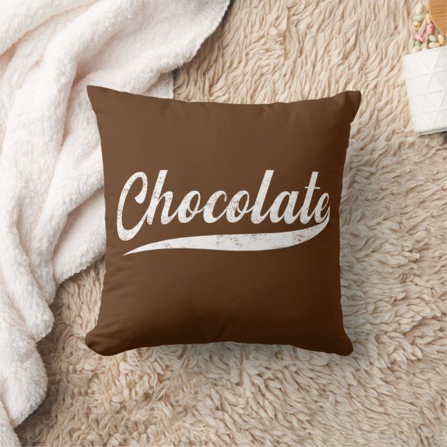 Random Varsity - Chocolate  Throw Pillow (Blanket)