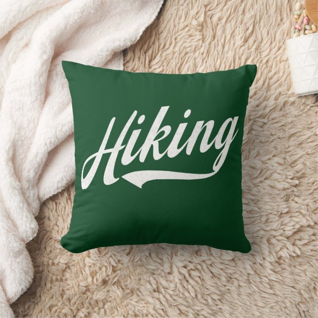 Random Varsity - Hiking, custom colour Throw Pillow (Blanket)