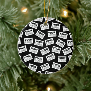 Randomly Placed Look for Your Logo or Any Photo Ceramic Ornament