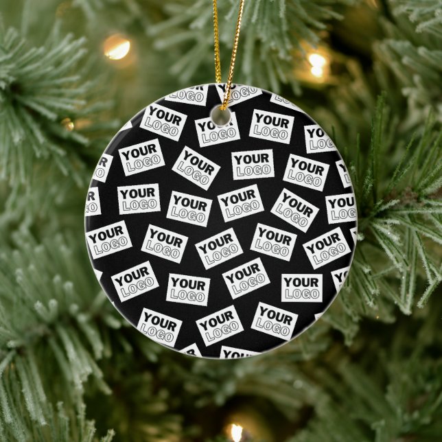 Randomly Placed Look for Your Logo or Any Photo Ceramic Ornament (Tree)