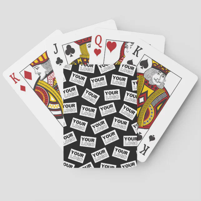 Randomly Placed Look for Your Logo or Any Photo Poker Cards | Zazzle