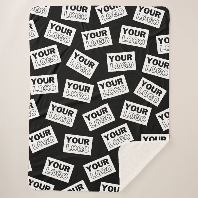 Randomly Placed Look for Your Logo or Any Photo Sherpa Blanket (Front)