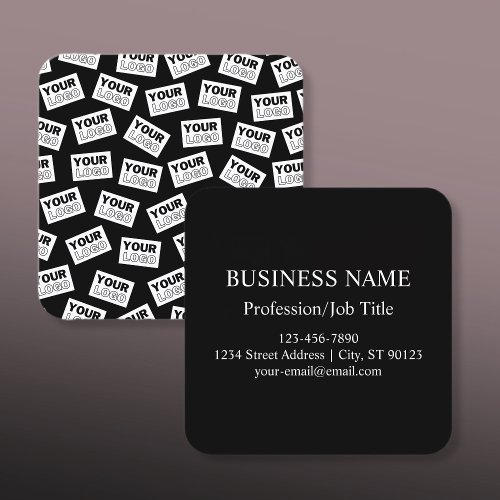 Randomly Placed Look for Your Logo or Any Photo Square Business Card