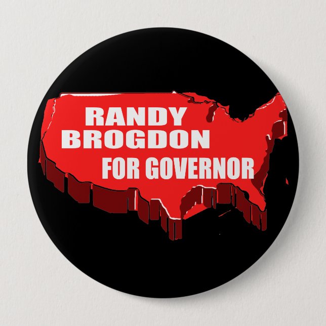 RANDY BROGDON FOR GOVERNOR PINBACK BUTTON (Front)