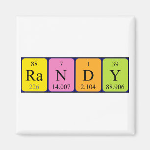 Randy periodic table name magnet