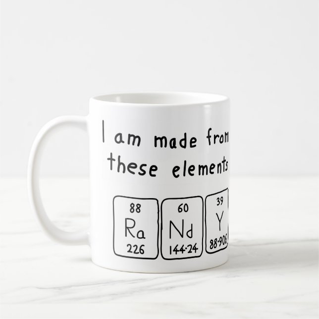Randy periodic table name mug (Left)