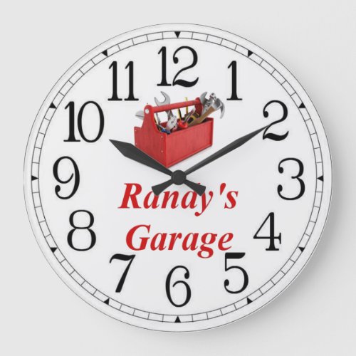 Randys Tool Box Garage Large Clock