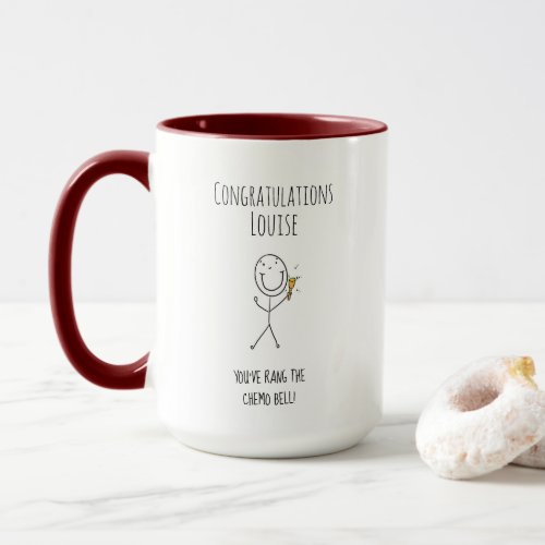 Rang the chemo bell congratulations customisable mug