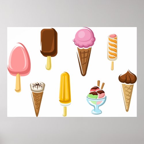 Range Of Ice Creams Poster