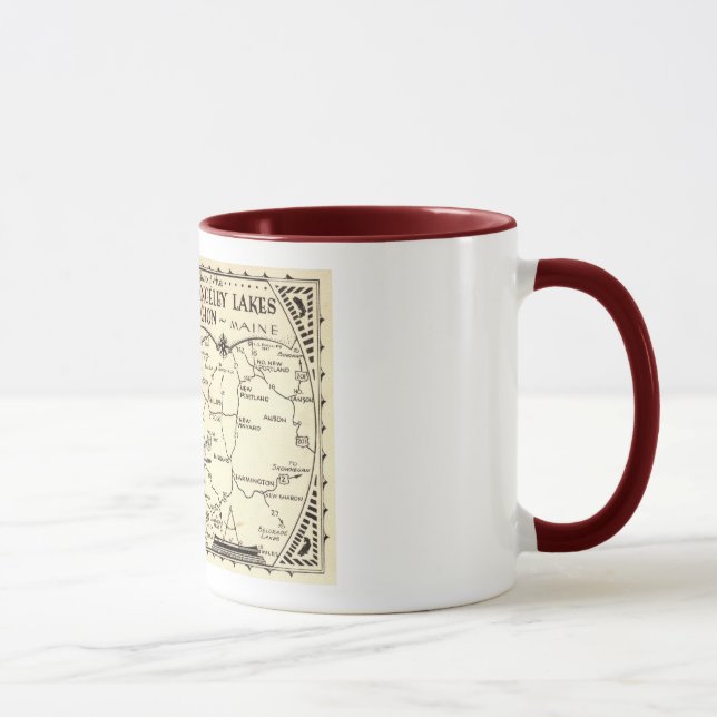 Rangeley Lakes Map, Maine Vintage Mug (Right)