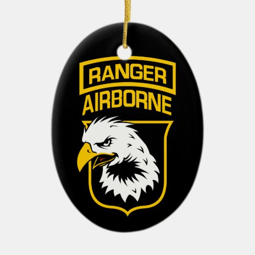 Ranger Airborne Eagle Patch Ceramic Ornament