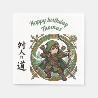 Ranger Archer RPG Hunter Anime Chibi Game Birthday Napkins