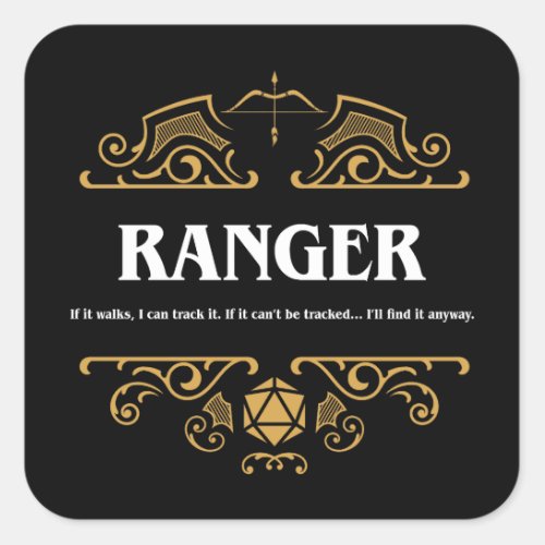 Ranger Class Tabletop RPG Gaming Square Sticker