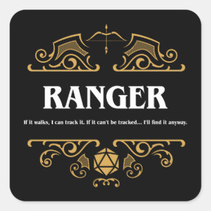 Ranger Class Tabletop RPG Gaming Square Sticker