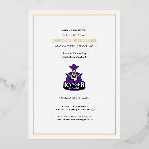 Ranger College Graduation Foil Invitation