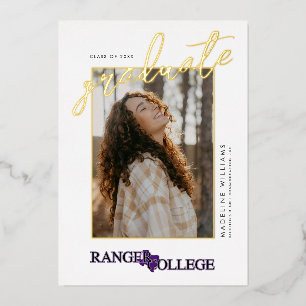 Ranger College Graduation Foil Invitation