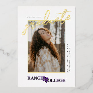 Ranger College Graduation Foil Invitation