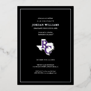 Ranger College Graduation Foil Invitation