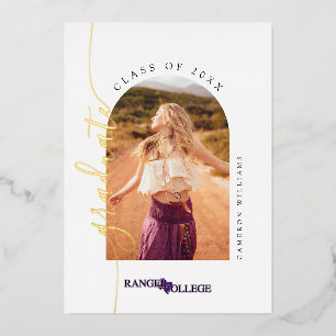 Ranger College Graduation Foil Invitation