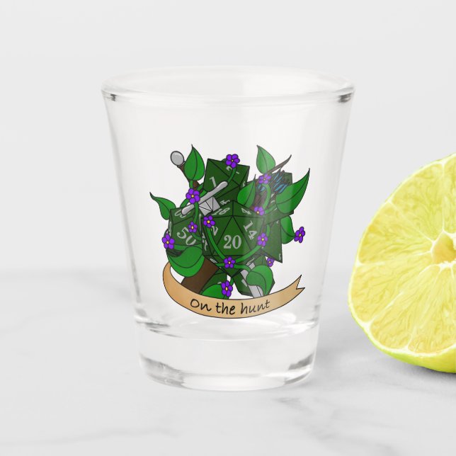 Ranger Dice Design Shot Glass (Front)