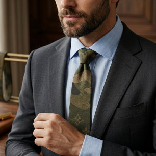 Ranger Elite Woodland Camouflage Pattern Neck Tie