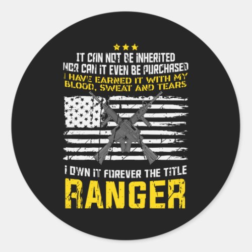 Ranger Military Design Classic Round Sticker