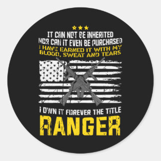 Ranger Military Design Classic Round Sticker