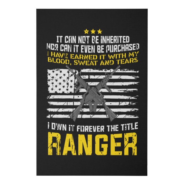 Ranger Military Design Faux Canvas Print (Front)