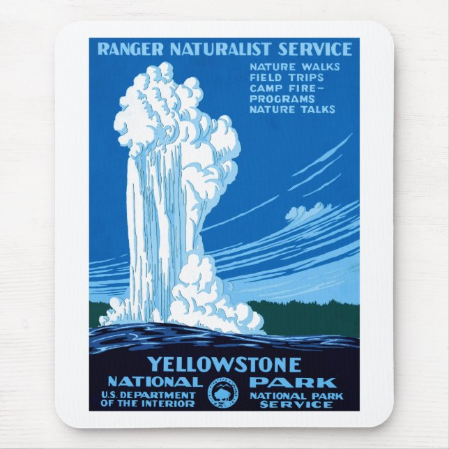 Ranger Naturalist Service ~ Yellowstone Mouse Pad (Front)