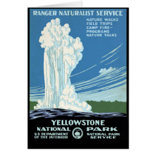 Ranger Naturalist Service Yellowstone Vintage Post