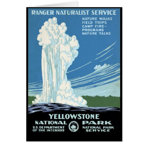 Ranger Naturalist Service Yellowstone Vintage Post