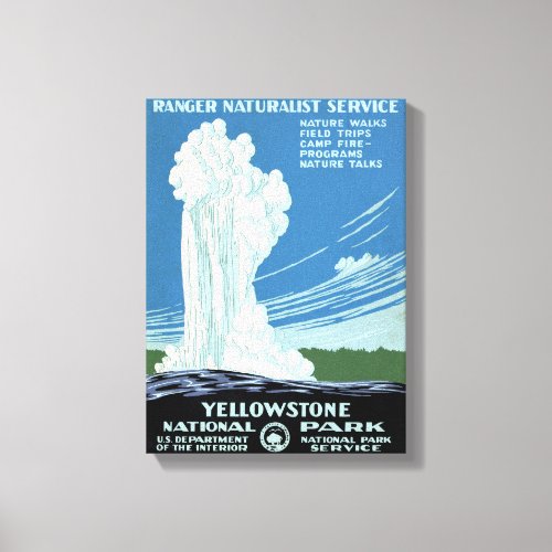 Ranger Naturalist Service Yellowstone Vintage Post Canvas Print