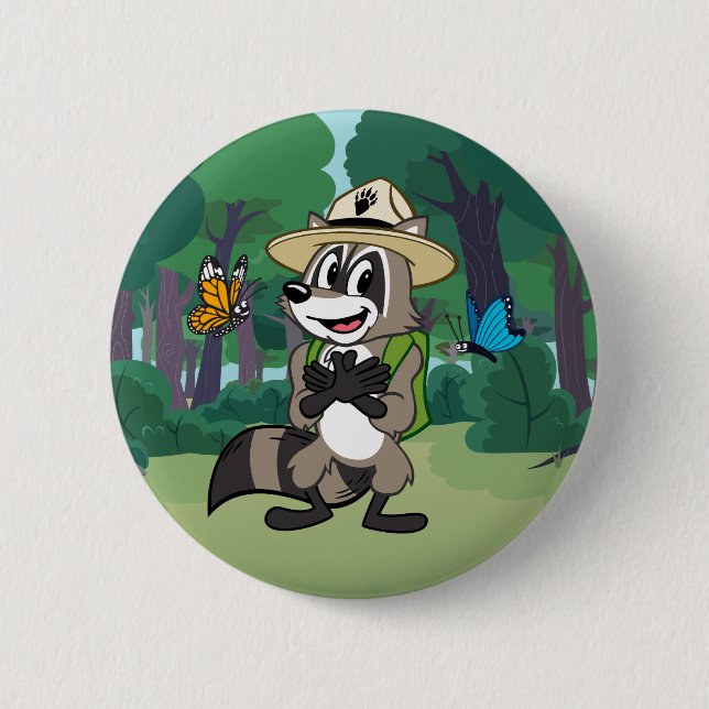 Ranger Rick | Butterfly Hero - Butterfly Sign Pinback Button (Front)