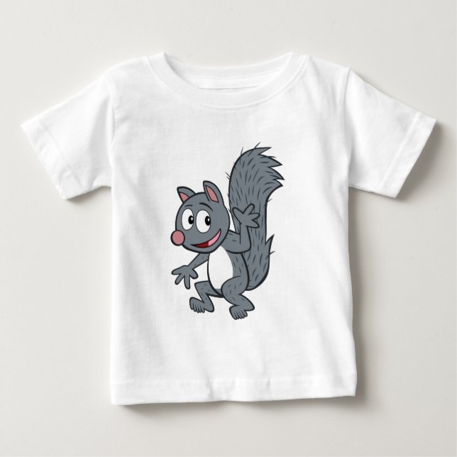 Ranger Rick | Gray Squirrel Waving Baby T-Shirt (Front)