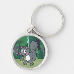 Ranger Rick Gray Squirrel Waving Keychain