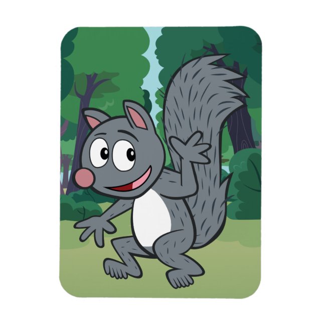 Ranger Rick | Gray Squirrel Waving Magnet (Vertical)