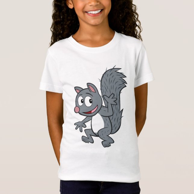 Ranger Rick | Gray Squirrel Waving T-Shirt (Front)