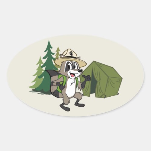 Ranger Rick  Great American Campout _Tent Oval Sticker