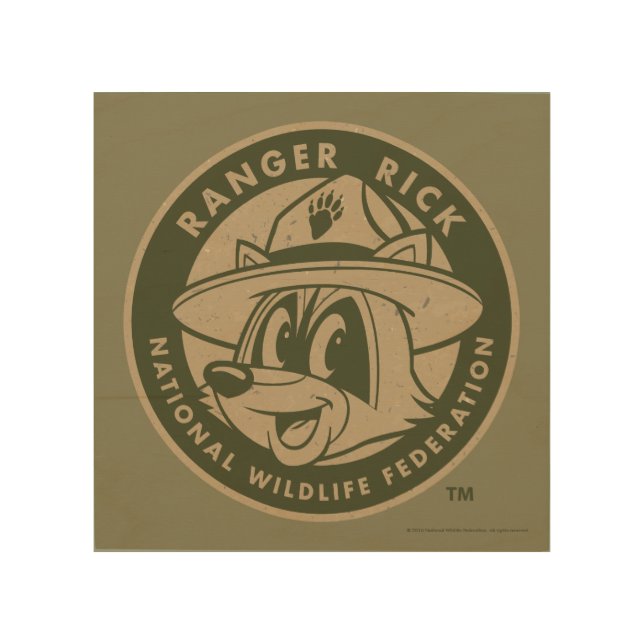 Ranger Rick | Ranger Rick Khaki Logo Wood Wall Art (Front)