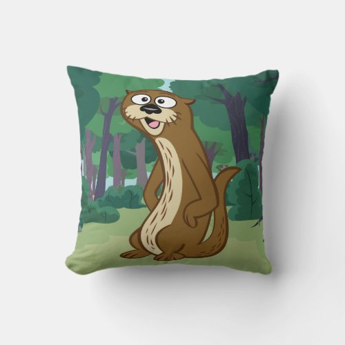 Ranger Rick  Reggie Otter Throw Pillow