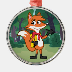 Ranger Rick   Scarlett Fox Waving Metal Ornament