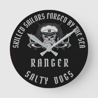 RANGER SALTY DOGS ROUND CLOCK