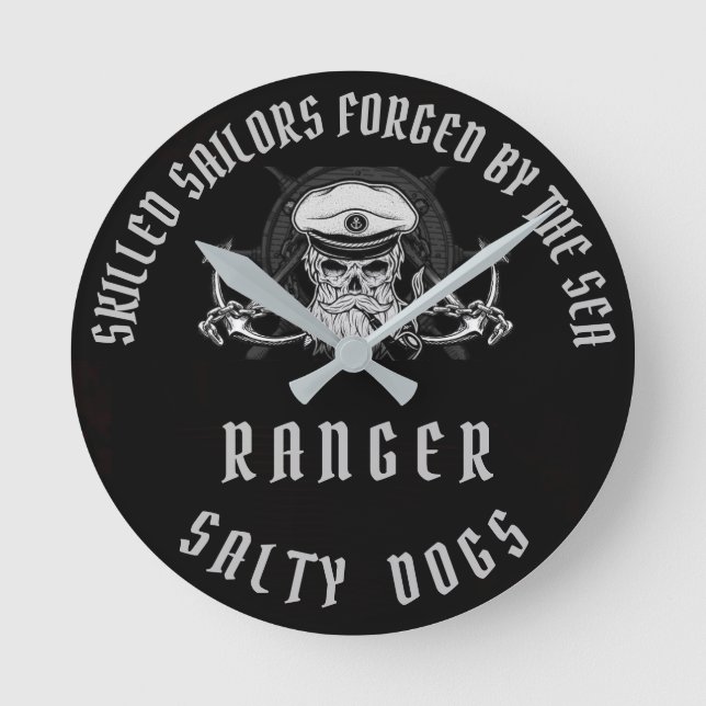 RANGER SALTY DOGS ROUND CLOCK (Front)
