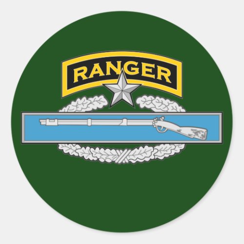 Ranger tab  2d Award CIB Classic Round Sticker