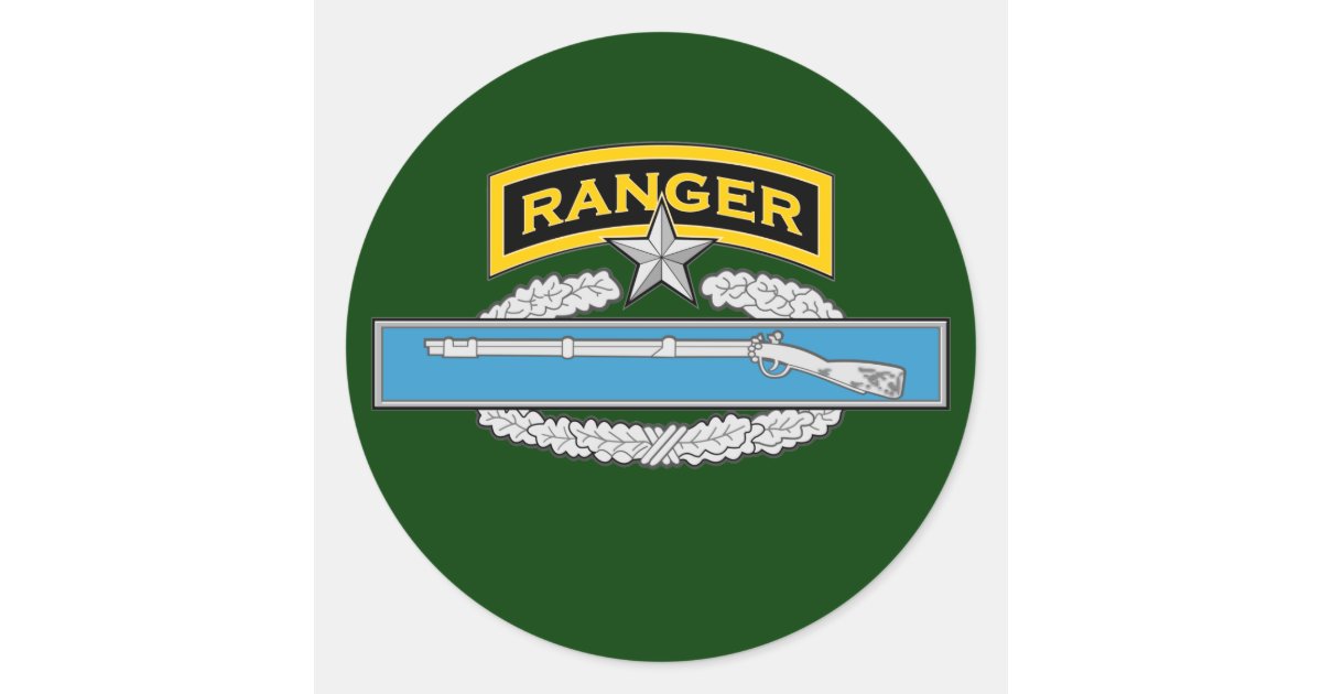 Ranger tab & 2d Award CIB Classic Round Sticker | Zazzle