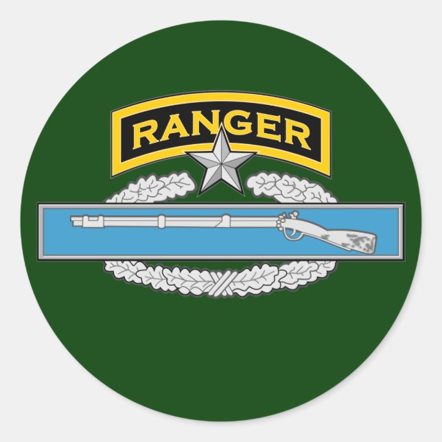 Ranger tab & 2d Award CIB Classic Round Sticker (Front)