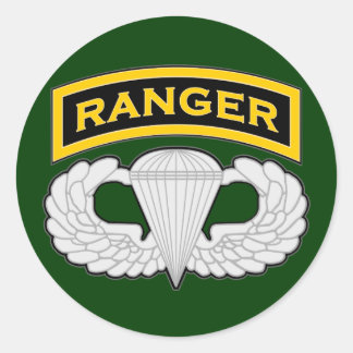 Ranger tab and Jump Wings Classic Round Sticker
