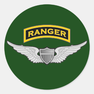 Ranger tab & Aviator wings Classic Round Sticker