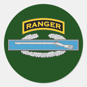 Ranger tab & Combat Infantryman's Badge Classic Round Sticker
