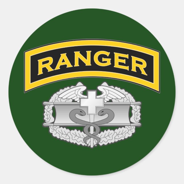 Ranger tab & Combat Medic badge Classic Round Sticker (Front)